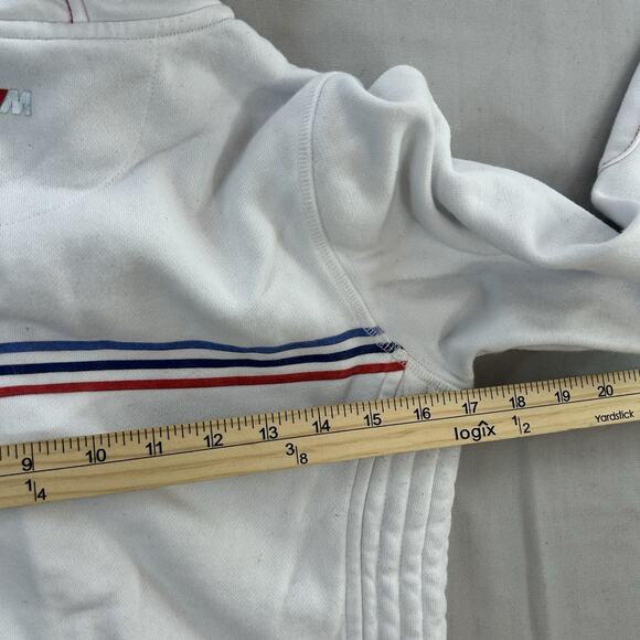 BMW Jacket Mens Small White Hooded Full Zip Motorsport Logo - Picture 8 of 8